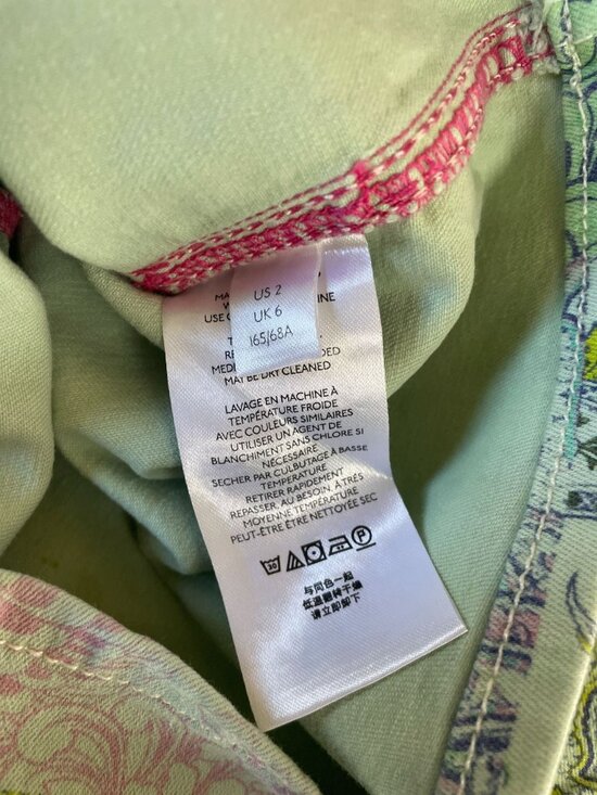 NWT Anthropologie Pilcro Patchwork Denim Mini Skirt Boho Paisley Western SZ 2 - Picture 7 of 9